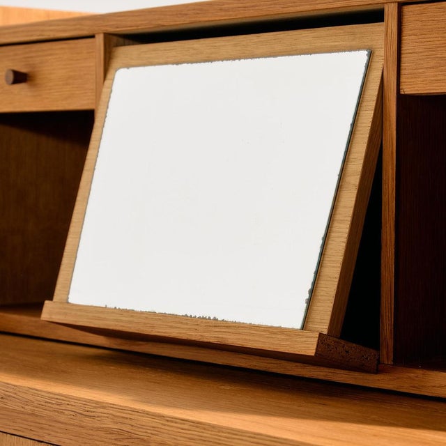 Metal Oak Bureau Desk, 1960s For Sale - Image 7 of 14