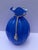 Large Vintage Hand-Blown 8" Blue Glass Opaline Money Bag Vase For Sale - Image 12 of 12