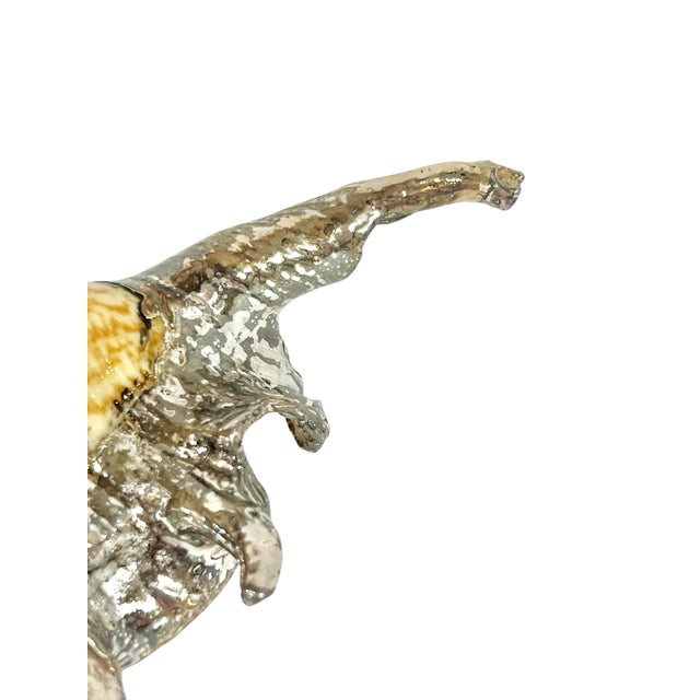 Late 20th Century Vintage Partially Silvered Lambis Scorpion Spider Conch Shell in the Style of Bucellati For Sale - Image 5 of 10