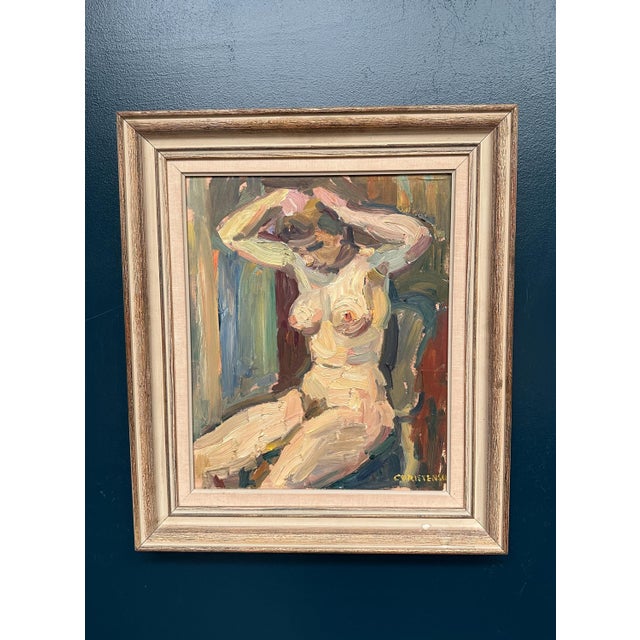 Gunnar Christenson, Nude Figurative Composition, 1950s, Oil Painting on Panel, Framed For Sale - Image 15 of 17