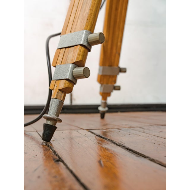 Industrial Studio Spotlight Floor Lamp on Berlebach Wooden Tripod from ADB, Belgium, 1960s For Sale - Image 12 of 15