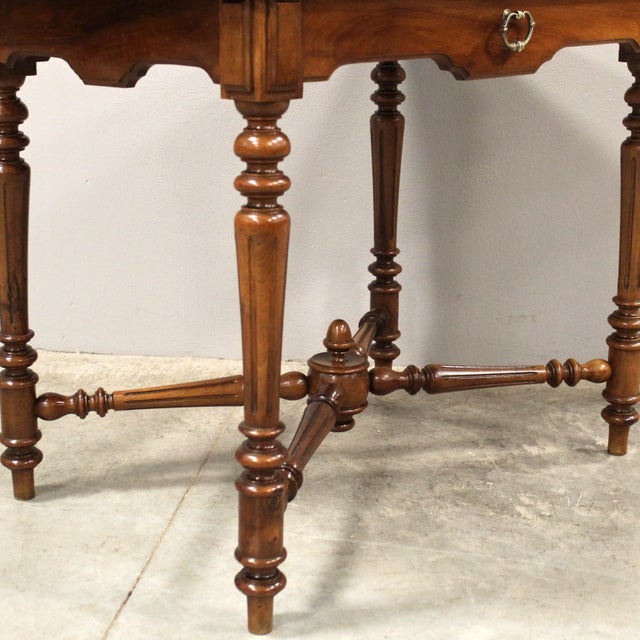 19th Century Walnut Writing Table For Sale - Image 9 of 13