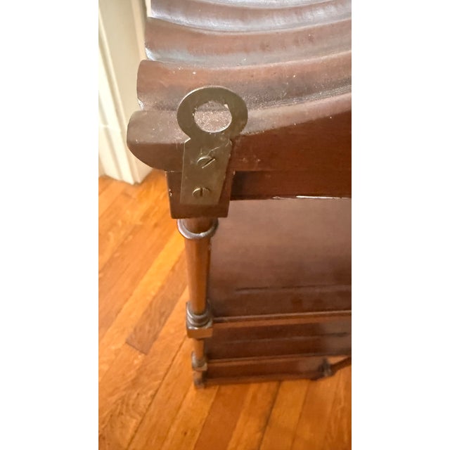 Late 20th Century Asian-Inspired Pagoda Top Wall-Mounted Hanging Étagère / Display Shelf in Mahogany With Drawer For Sale - Image 11 of 12