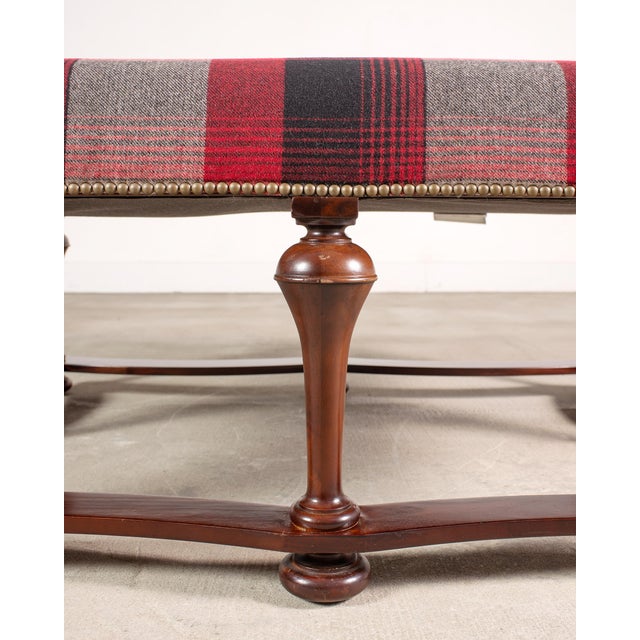 Ralph Lauren Mahogany Plaid Sadler Cocktail Ottoman 4 Ft. For Sale - Image 11 of 18