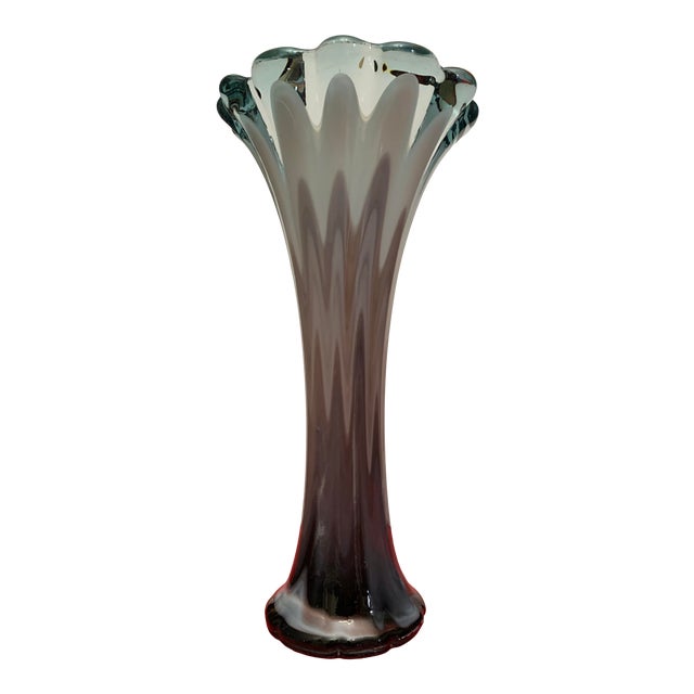 Art Glass Flower Shaped Vase Chairish