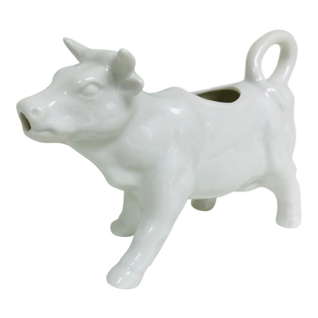 1970s Vintage White Ceramic Cow Creamer Pitcher Chairish