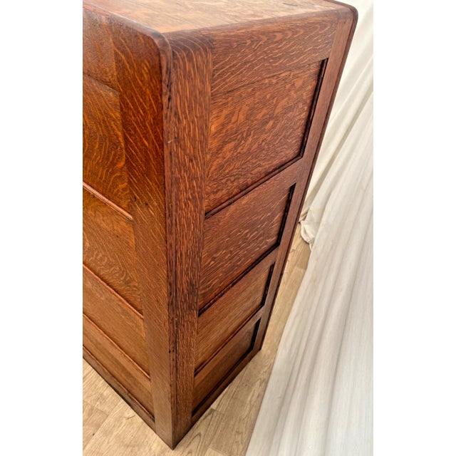 Antique Tiger Oak Filing Cabinet Library Bureau Solemakers Four Drawers 3 Legal Size For Sale - Image 11 of 11
