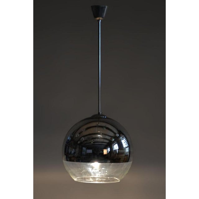 Mid-Century Chandelier in Chromed Steel and Opaline Glass, Germany, 1970s For Sale - Image 9 of 12