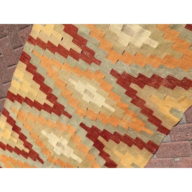 Mid-Century Modern Vintage Turkish Kilim Runner - 43" X 97" For Sale - Image 3 of 11