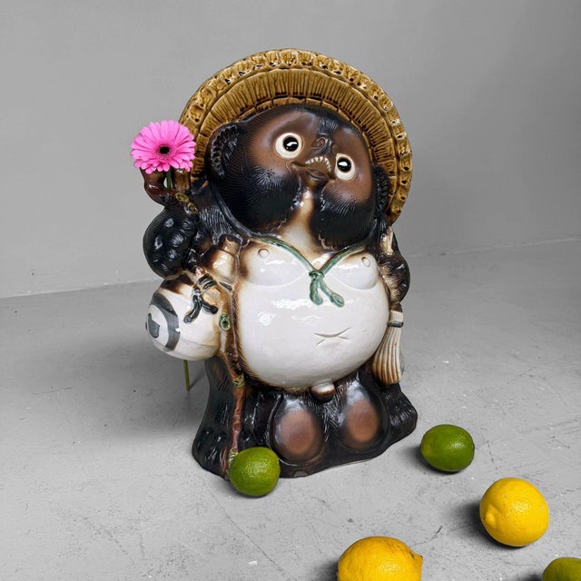 Large Japanese Ceramic Tanuki, 1960s For Sale - Image 4 of 13