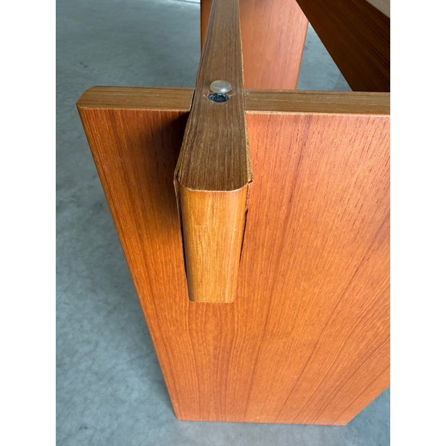 Brown Vintage Danish Teak and Marble Console Table For Sale - Image 8 of 12