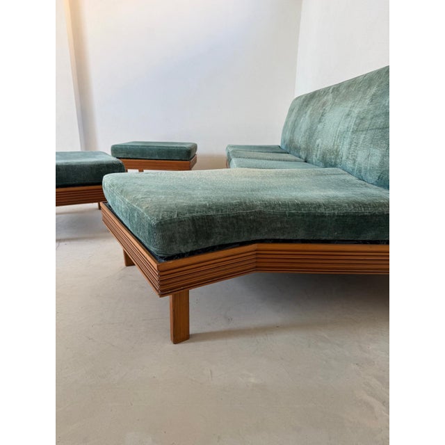 Sofa with Ottomans, 1960s, Set of 3 For Sale - Image 6 of 9