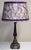 Mid-Century Modern German Table Lamp with Patinated Metal Base and Handmade Fabric Shade by Lamplove, 1950s, in Very Good...