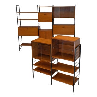 Mid-Century Ladderax 6-Bay Shelving System by Robert Heal for Staples Cricklewood, 1960s, Set of 6 For Sale