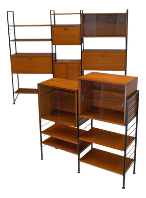 Mid-Century Ladderax 6-Bay Shelving System by Robert Heal for Staples Cricklewood, 1960s, Set of 6