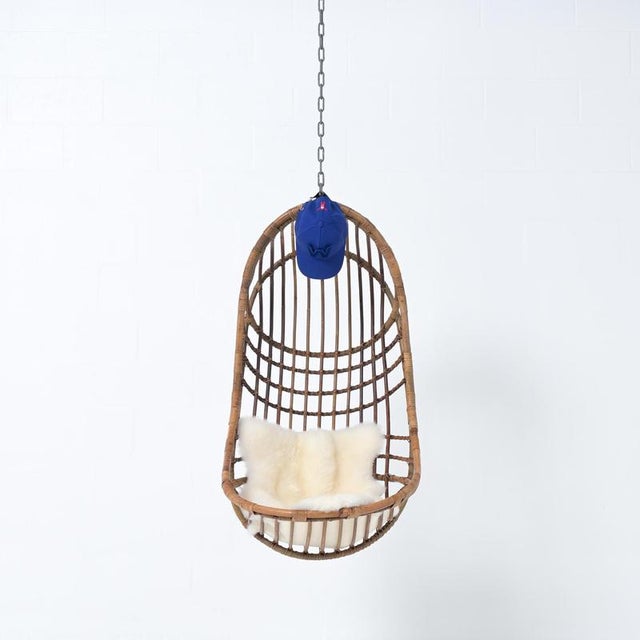 Pendant Egg Chair in Rattan For Sale - Image 6 of 18