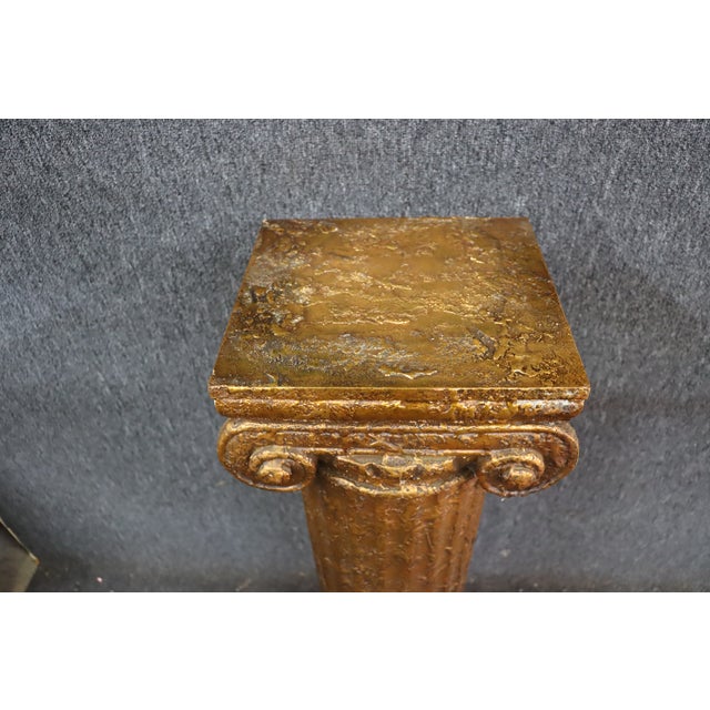 Gilded Corinthian Column Pedestal Chairish