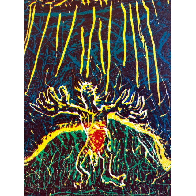 Sam Messer, Large Abstract Expressionist Figure Handmade Paper Etching Silkscreen Print, 1987 For Sale - Image 9 of 11