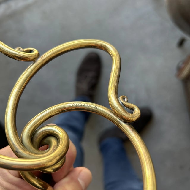 Vintage Joe Spoon Hand Wrought Brass 3 Arm Candle Holder Signed and Dated 1995 For Sale In Miami - Image 6 of 12