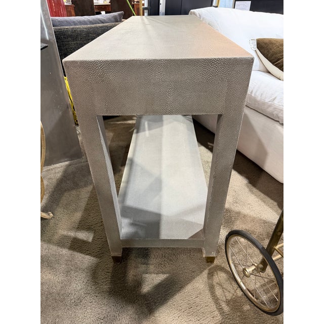Restoration Hardware Restoration Hardware "Graydon" Shagreen Console Table For Sale - Image 4 of 6