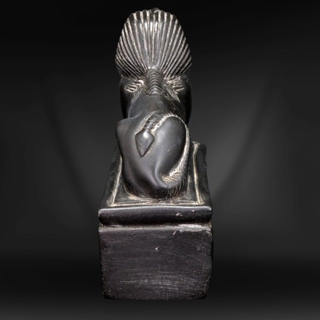 Hollywood Regency French Slate Sphynx Carving Circa 1920 For Sale - Image 3 of 7