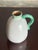 Mid-Century Modern 1940s Green Handled Off-White Vase in Earthenware by Christer Heijl for Töreboda For Sale - Image 3 of 7
