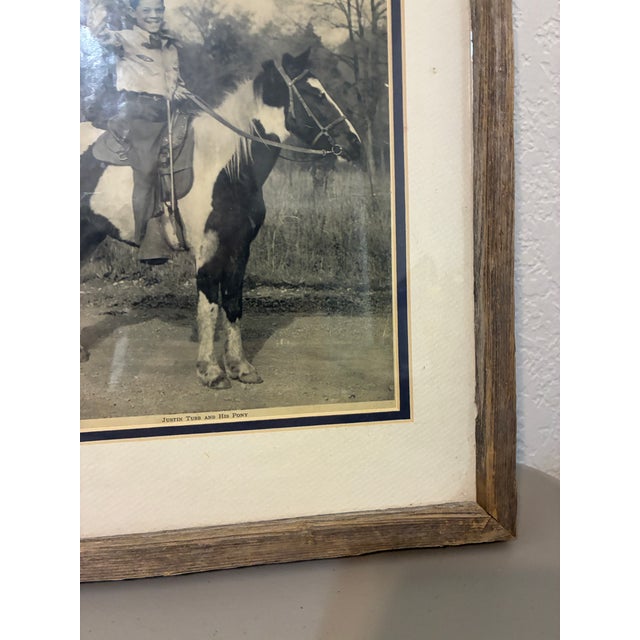 Vintage Framed Black and White Photo "Justin Tubb and His Pony" For Sale In Oklahoma City - Image 6 of 11