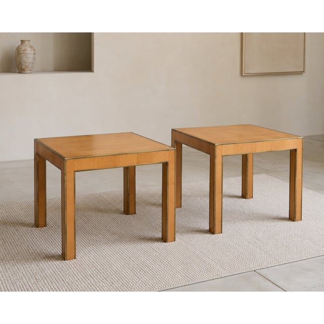 Square Maple and Brass Coffee Tables, Italy, 1980s, Set of 2 For Sale - Image 13 of 13
