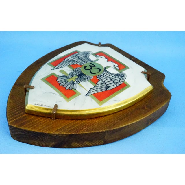 20th Century Heraldic Plaques in Ceramic on Wood by Antonella Salemi for Freemasonry Scottish Rite, 1970s, Set of 4 For Sale - Image 11 of 18