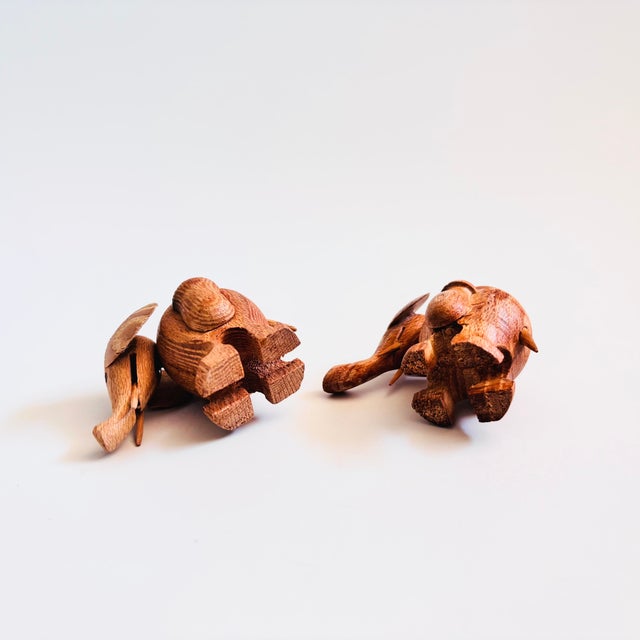 Wood Elephant Toothpick Holders - Set of 2 For Sale - Image 9 of 9