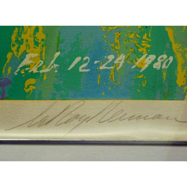 LeRoy Neiman "Lake Placid Winter Olympics 1980" Hand Signed Custom Framed For Sale - Image 9 of 9