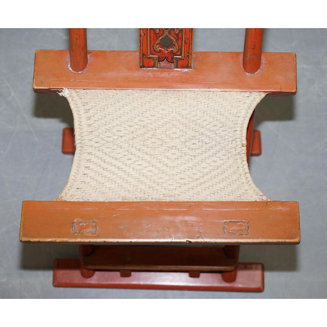 Red Antique Folding Chair For Sale - Image 8 of 17