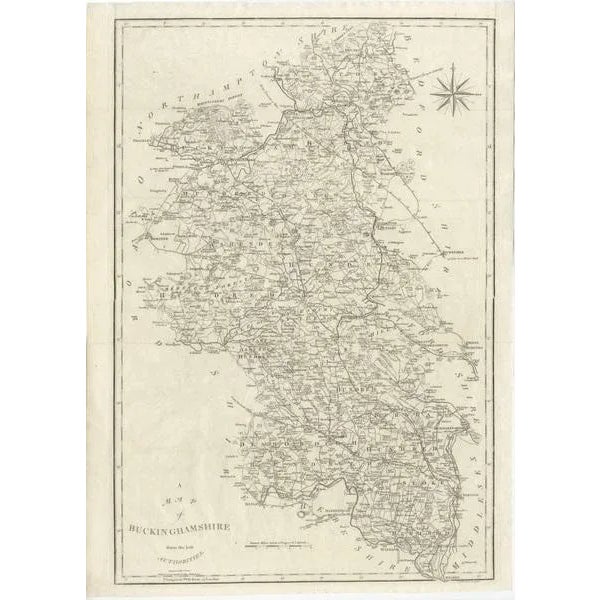 Antique map titled 'A Map of Buckinghamshire from the best Authorities'. Original old county map of Buckinghamshire,...