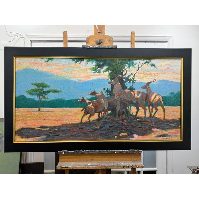 Burnt Umber "Lions!!! Scourge of the Greater Kudo" George T. Chakos Fine Art For Sale - Image 8 of 8