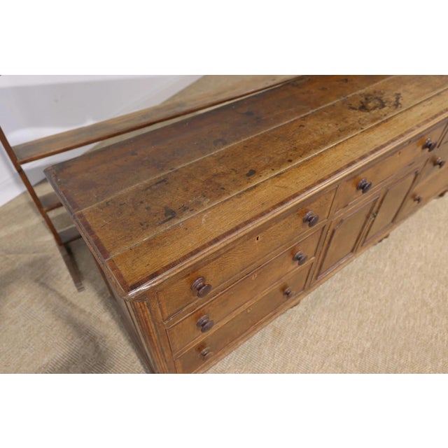 Antique English Welsh Oak Dresser Circa 1850 Victorian Plate Rack For Sale - Image 10 of 11