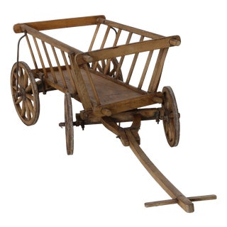 Vintage Garden Cart in Beech, 1940s For Sale