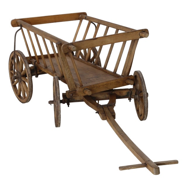 Vintage Garden Cart in Beech, 1940s For Sale