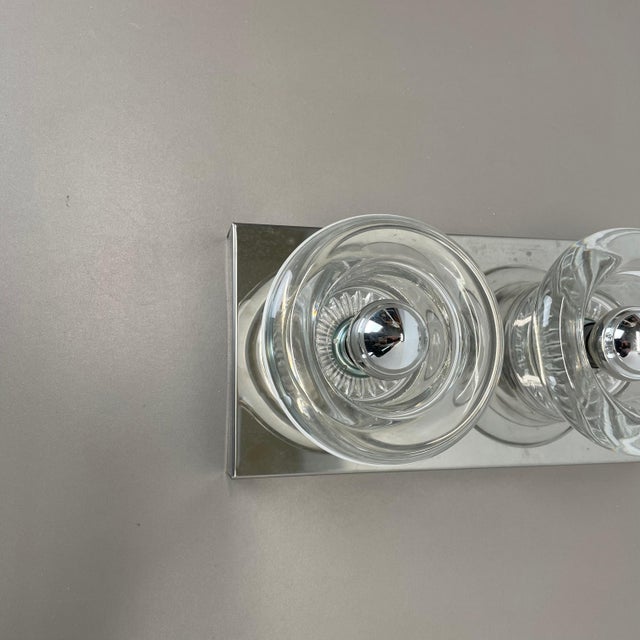 1970s Space Age Original Metal Chrome Glass Wall Sconce Cosack Lights, Germany, 1970s For Sale - Image 5 of 18