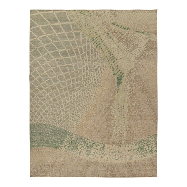 Rug & Kilim’s Oversized Dustin Rug in Cream and Green, 14x20 For Sale