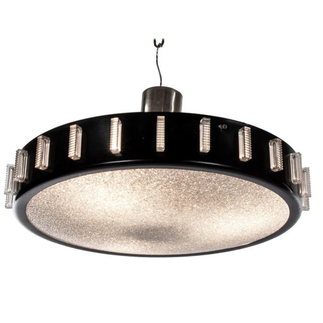 Metal Drum Pendant Light in the style of Stilnovo, Italy, 1950s For Sale - Image 7 of 7