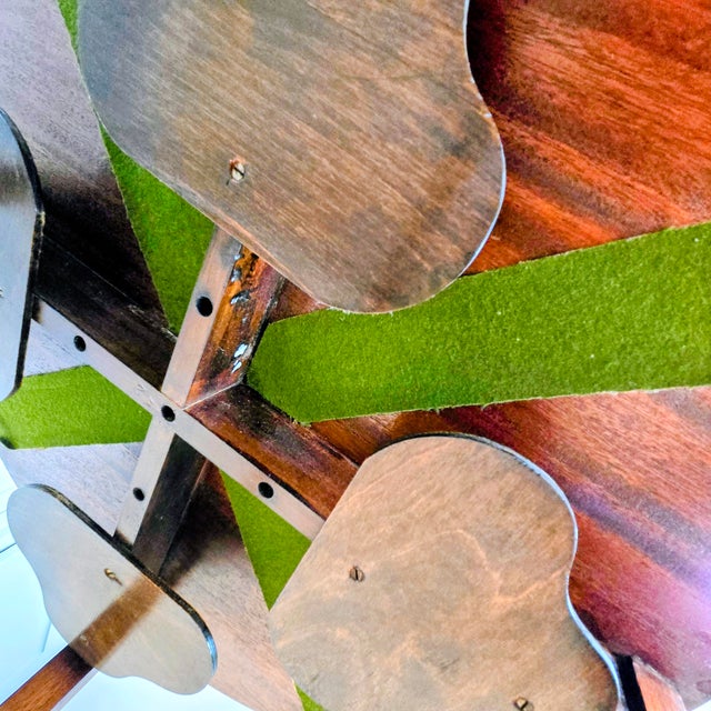 Mid 20th Century Fyne Ladye Nesting Cocktail Table Set – Round Mahogany Coffee Table With 4 Demilune Side Tables For Sale - Image 12 of 14