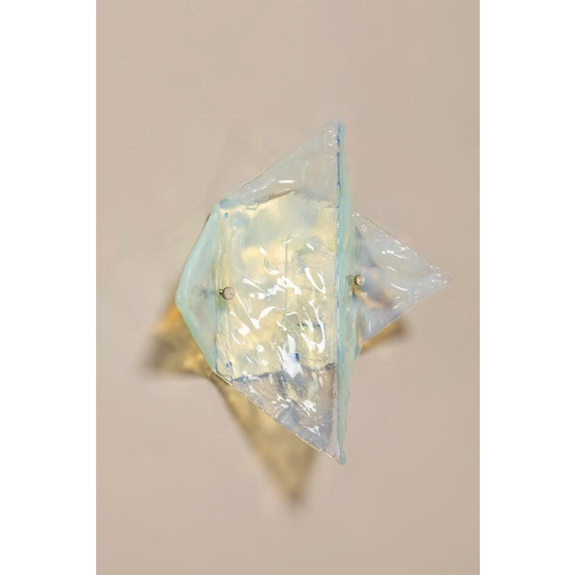 Mid-Century Modern Wall Lamp in Light Blue Murano Glass from Mazzega, Italy, 1970s For Sale - Image 3 of 14