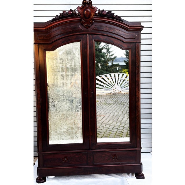 French Palace Wardrobe in Mahogany, 1860 For Sale - Image 10 of 18