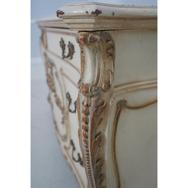 Antique French Carved Mahogany Painted Dresser For Sale - Image 15 of 18