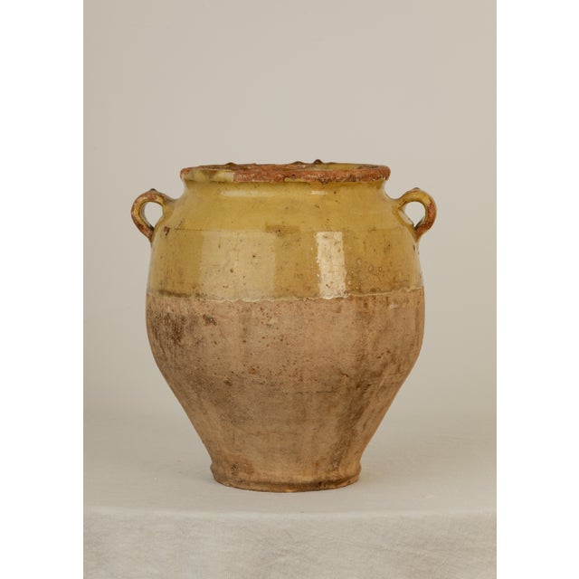 French Provincial 19th Century Ocher Glazed French Confit Pot For Sale - Image 3 of 3
