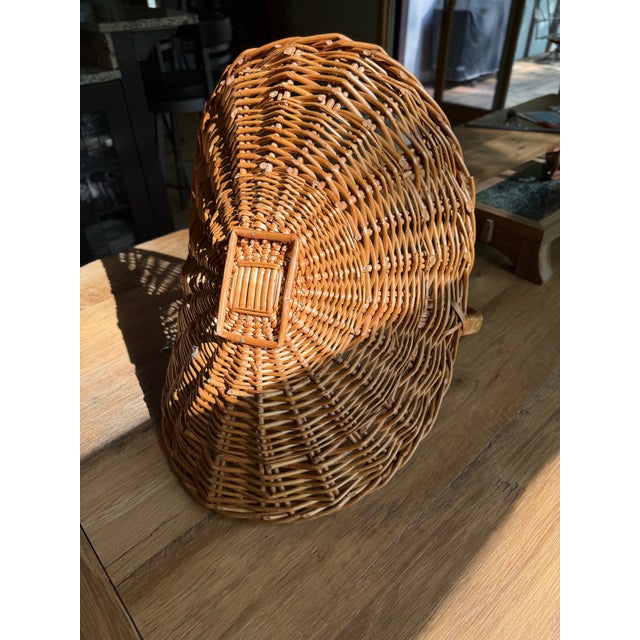 French Country 1970s Vintage Wicker Flower Gathering Basket For Sale - Image 3 of 7