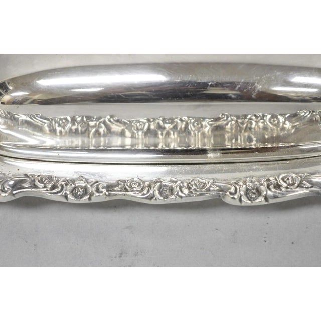 Mid 20th Century Vintage International Silver Countess Silver Plated Covered Butter Dish For Sale - Image 5 of 12
