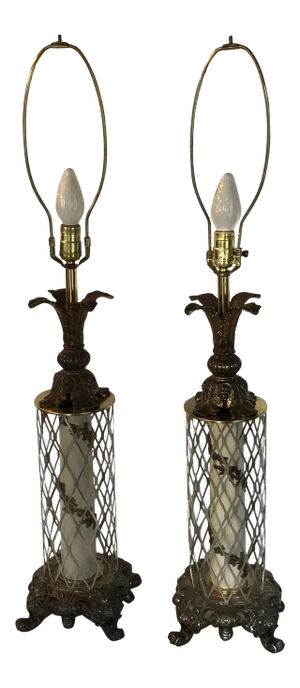 Rococo Traditional Metal Lamps - a Pair