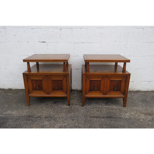 Fancher Furniture Mid 20th Century Nightstands Side End Bedside Tables a Pair, Attributed For Sale - Image 15 of 17
