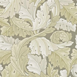 Morris & Co Acanthus Wallpaper in Stone For Sale